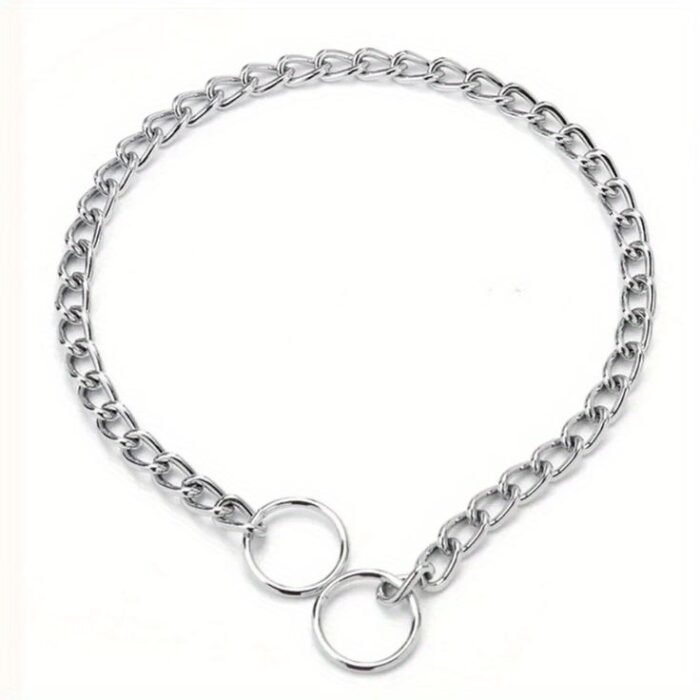 Adjustable Heavy duty Dog Choke Collar 2 row Chrome Iron Snake Chain For Small To Large Breeds Durable Training Collar For